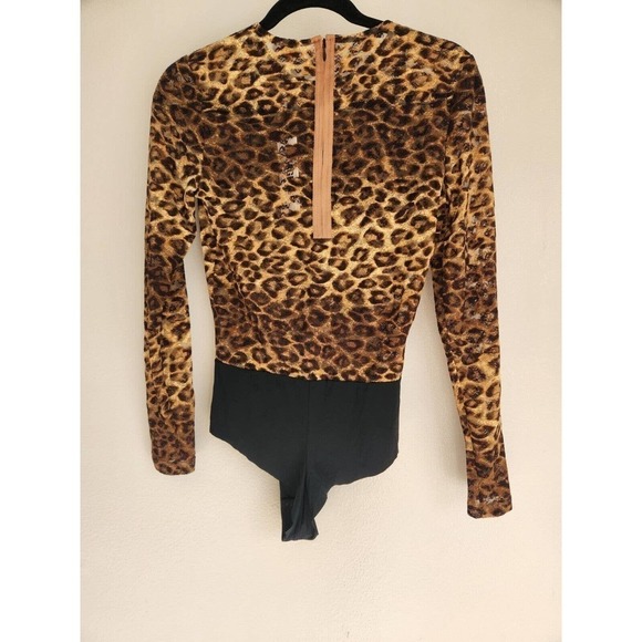 NWOT L’AGENCE Leopard Sheer Long Sleeve Bodysuit SIZE XS - Picture 4 of 10